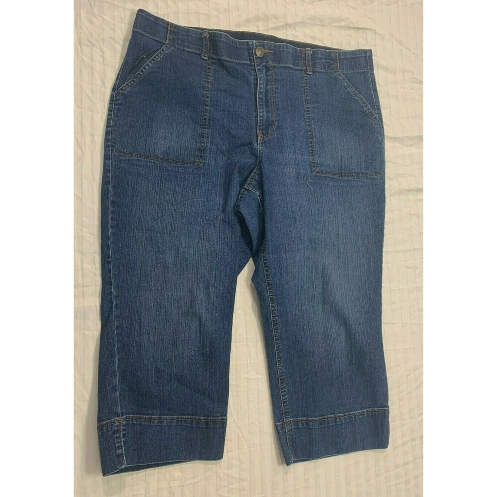 🍏🍏🍏 GLORIA VANDERBILT WOMENS JEANS CAPRIS PANTS SIZE 18 🍏🍏🍏